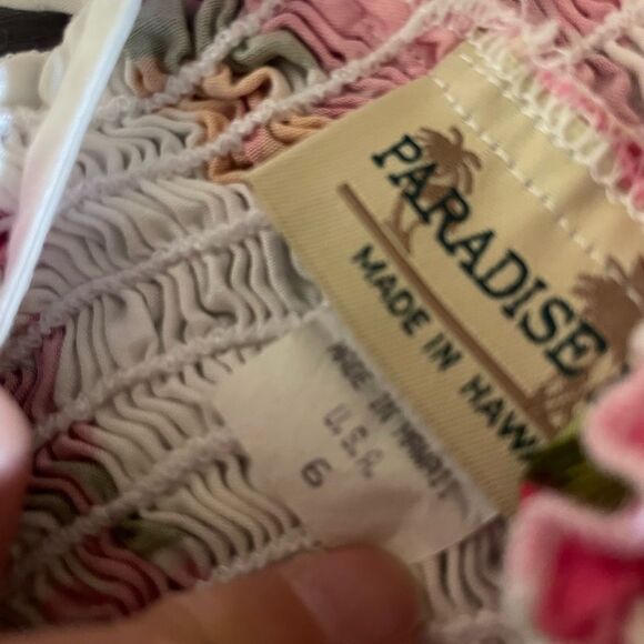 2 Vintage Girls Rayon Hawaiian Dresses Sunny and Paradise Made in the USA - Picture 7 of 16